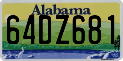 AL license plate 64DZ681