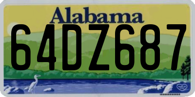 AL license plate 64DZ687