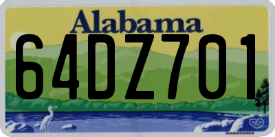 AL license plate 64DZ701