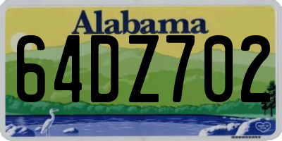 AL license plate 64DZ702