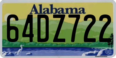 AL license plate 64DZ722