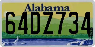 AL license plate 64DZ734