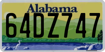 AL license plate 64DZ747