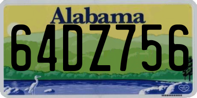 AL license plate 64DZ756