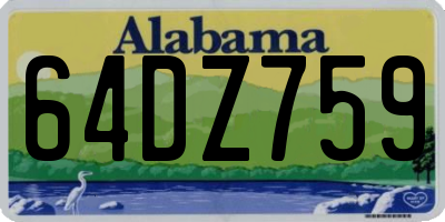 AL license plate 64DZ759
