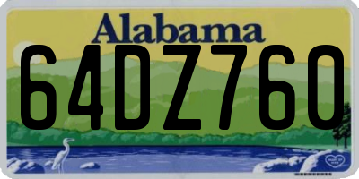 AL license plate 64DZ760