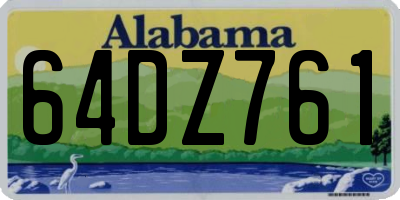 AL license plate 64DZ761