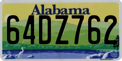 AL license plate 64DZ762
