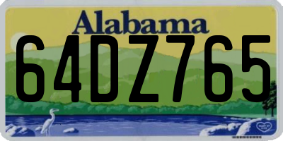 AL license plate 64DZ765