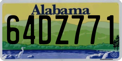 AL license plate 64DZ771