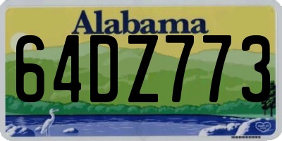AL license plate 64DZ773