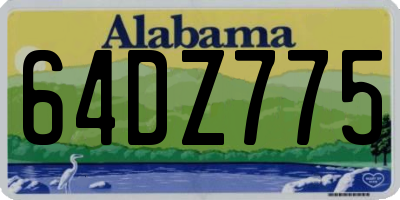 AL license plate 64DZ775