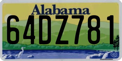 AL license plate 64DZ781