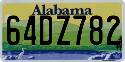 AL license plate 64DZ782