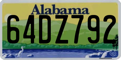 AL license plate 64DZ792