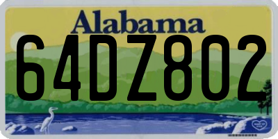 AL license plate 64DZ802