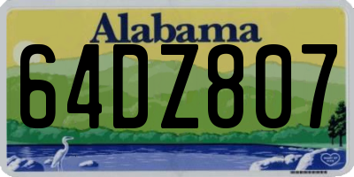 AL license plate 64DZ807