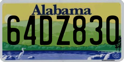 AL license plate 64DZ830