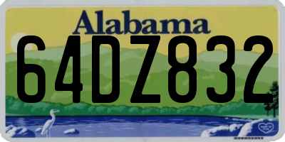 AL license plate 64DZ832
