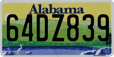 AL license plate 64DZ839