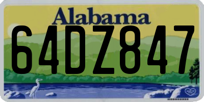 AL license plate 64DZ847