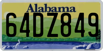 AL license plate 64DZ849