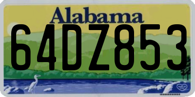 AL license plate 64DZ853