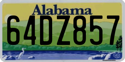AL license plate 64DZ857