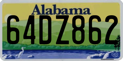 AL license plate 64DZ862