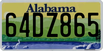 AL license plate 64DZ865