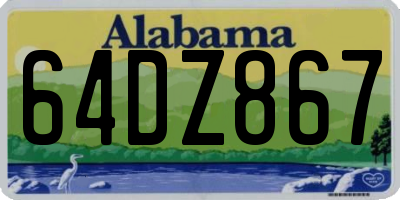 AL license plate 64DZ867