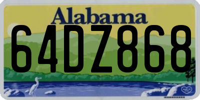 AL license plate 64DZ868