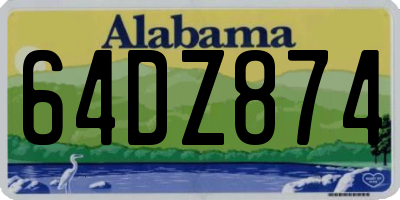 AL license plate 64DZ874