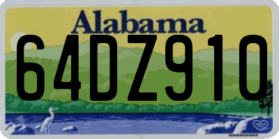 AL license plate 64DZ910