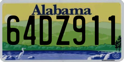 AL license plate 64DZ911