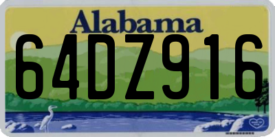 AL license plate 64DZ916
