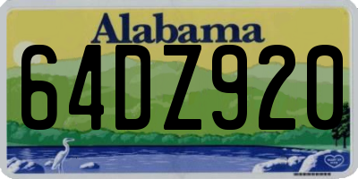 AL license plate 64DZ920