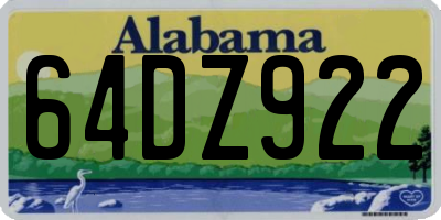 AL license plate 64DZ922