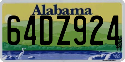 AL license plate 64DZ924