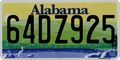 AL license plate 64DZ925