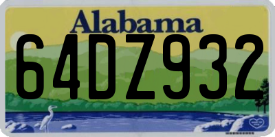 AL license plate 64DZ932