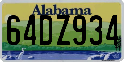 AL license plate 64DZ934