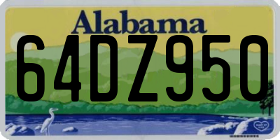 AL license plate 64DZ950