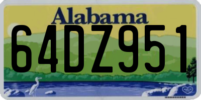 AL license plate 64DZ951