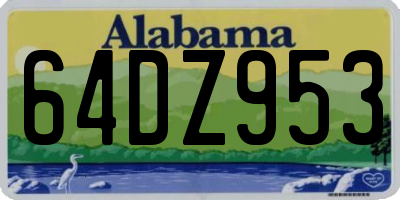 AL license plate 64DZ953