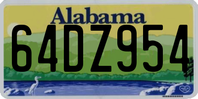 AL license plate 64DZ954