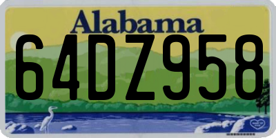 AL license plate 64DZ958