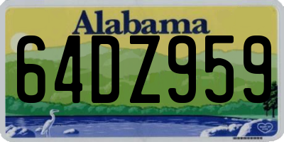 AL license plate 64DZ959