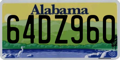 AL license plate 64DZ960