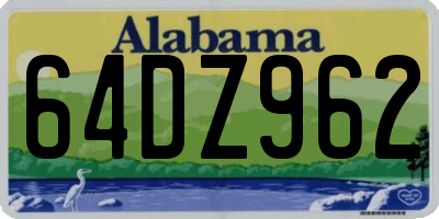 AL license plate 64DZ962